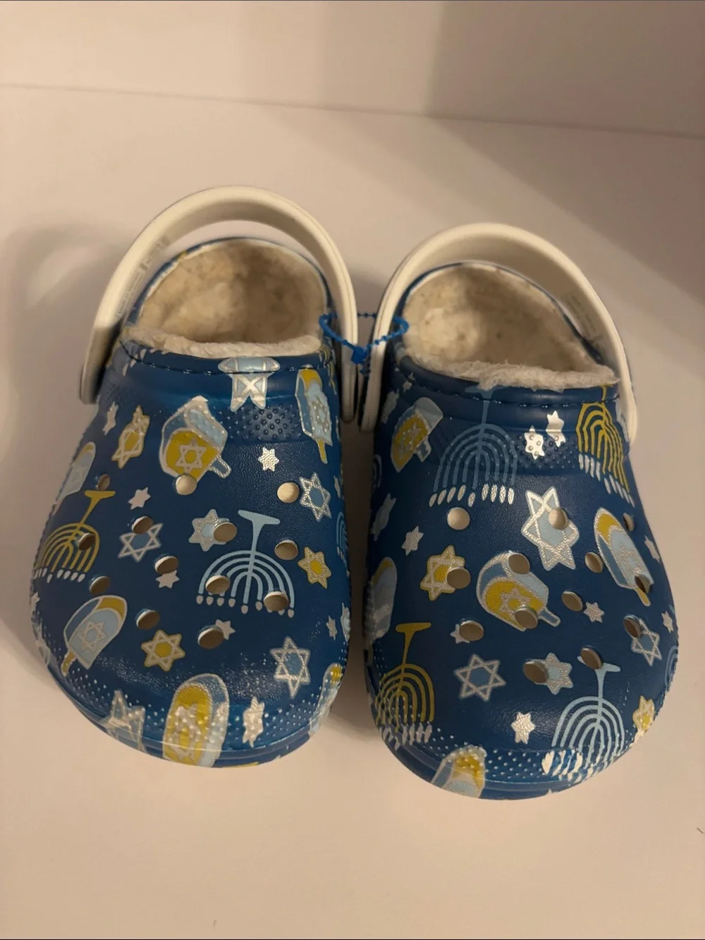Crocs Classic Lined Hanukkah Clogs Kids Size 8